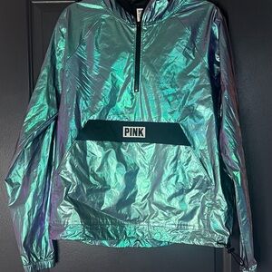 Iridescent Windbreaker with Black Accents